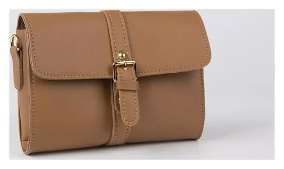 Сумка женская, отдел на клапане, длинный ремень, цвет коричневый