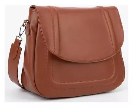 Сумка женская, отдел на клапане, длинный ремень, цвет коричневый