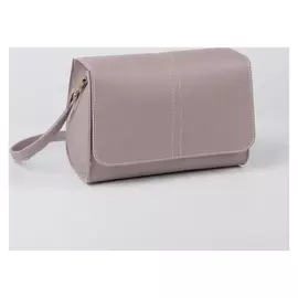 Сумка женская, отдел на клапане, длинный ремень, цвет пудра