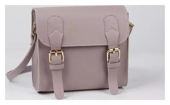 Сумка женская, отдел на клапане, длинный ремень, цвет пудра