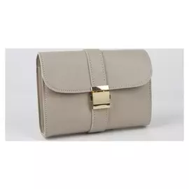 Сумка женская, отдел на клапане, длинный ремень, цвет серый