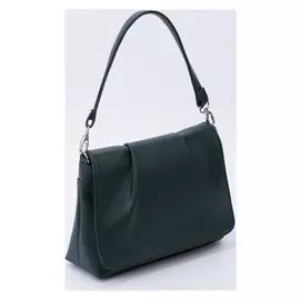 Сумка женская, отдел на клапане, наружный карман, длинный ремень, цвет зелёный