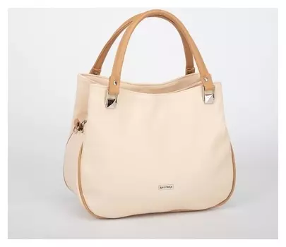 Сумка женская, отдел на молнии, наружный карман, длинный ремень, цвет бежевый