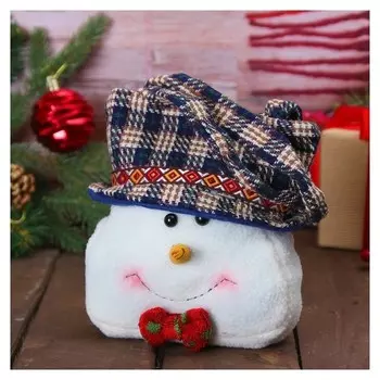 Сумочка для подарков «Снеговик», бабочка в горошек