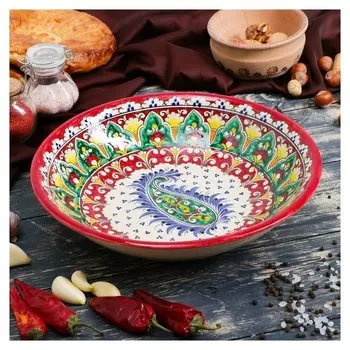 Супница круглая керамическая 0,85 л Цвет красный