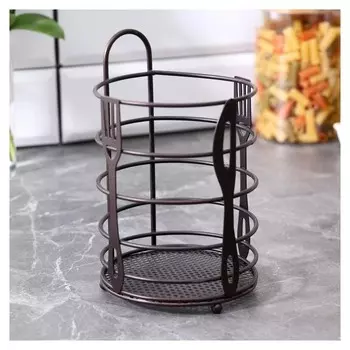 Сушилка для столовых приборов 17,5×11×11см, цвет коричневый
