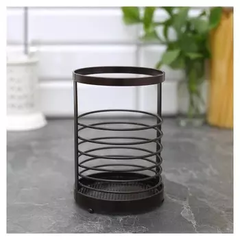 Сушилка для столовых приборов «Лофт», 11,5×11,5×17 см, цвет коричневый