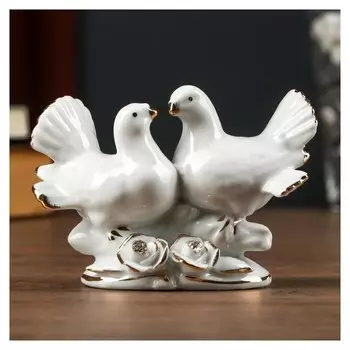 Сувенир "2 белых голубя" со стразами 9х12 см