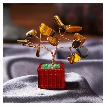 Сувенир бонсай "Денежное дерево с тигровым кристаллами" 12 шт 8х3х3,2 см