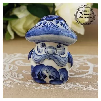 Сувенир «Дед грибок», 9 см, гжель