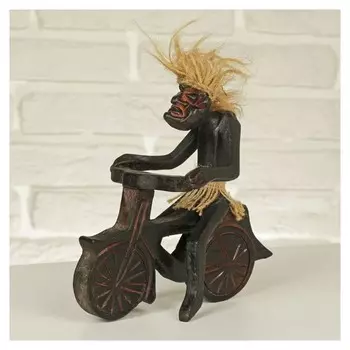 Сувенир дерево "Абориген-мотоциклист" 20х18х10 см