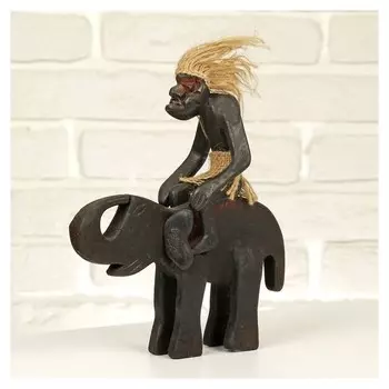 Сувенир дерево "Абориген на слоне" 30 см