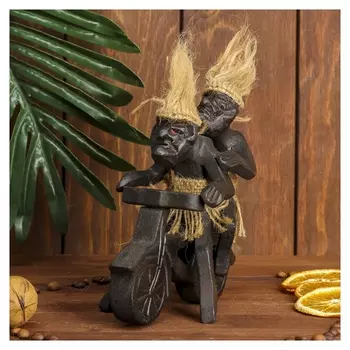 Сувенир дерево "Аборигены на мопеде" 30 см