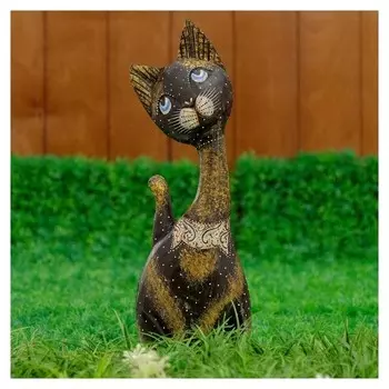 Сувенир дерево "Кошка луна в воротничке" 35х13х4 см