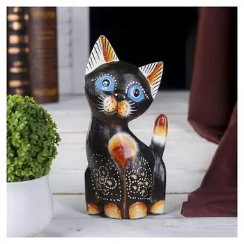 Сувенир дерево "Кошка с синими глазами" 5х9х20 см