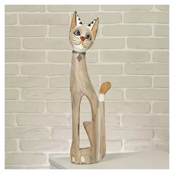 Сувенир дерево "Кошка в ошейнике" 60х12х6 см