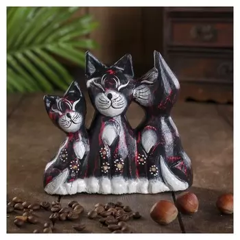 Сувенир дерево "Кошки с колокольчиком" 4х13х13 см