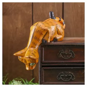 Сувенир дерево "Котёнок рыжик подглядывает" 19х11х5 см