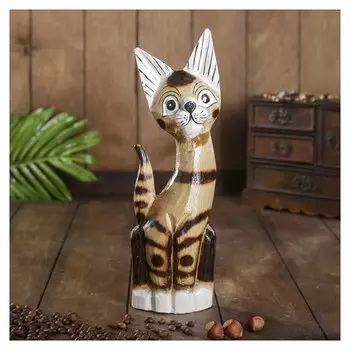 Сувенир дерево "Полосатая кошка" 4,5х9х30 см