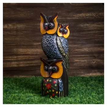 Сувенир дерево "Семейка сов" 17х8х50 см