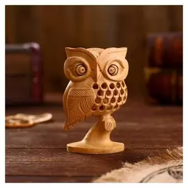 Сувенир дерево "Совёнок резной светлый" 10х5х6 см