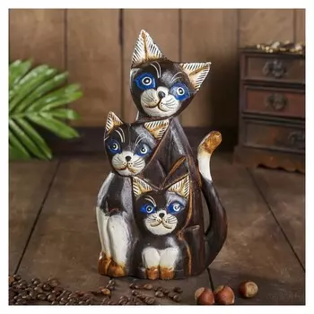 Сувенир дерево "Три кошечки с белыми лапками" 5х14х25 см