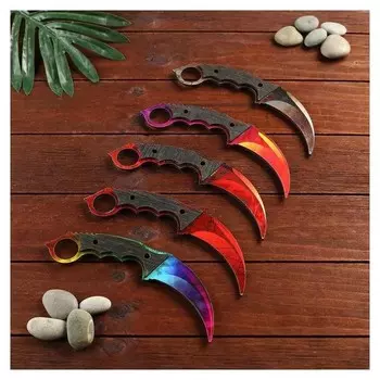 Сувенир деревянный Керамбит 5 расцветок в фасовке