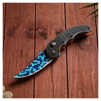 Сувенир деревянный "Ножик автоматический раскладной" голубой, синий