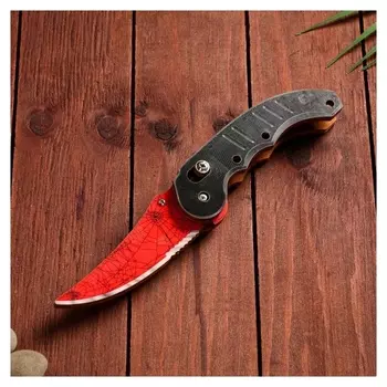 Сувенир деревянный "Ножик автоматический раскладной" красный