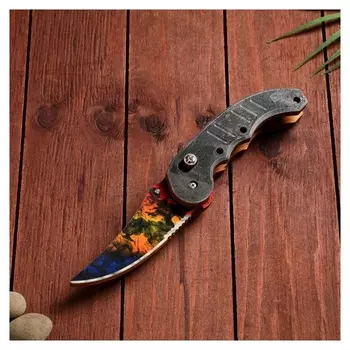 Сувенир деревянный "Ножик автоматический раскладной" разноцветный