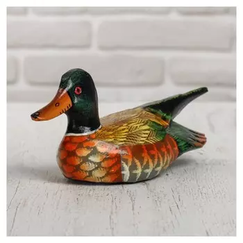 Сувенир деревянный Уточка разноцветная 20х7,5х8 см
