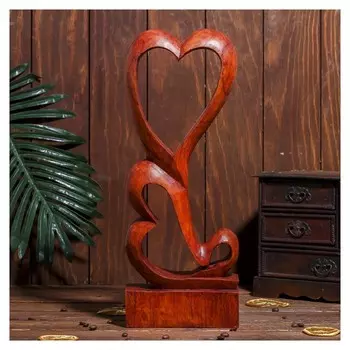 Сувенир "Два сердца" тёмный, большой