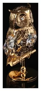 Сувенир «Филин», 4×4×7,5 см, с кристаллами сваровски