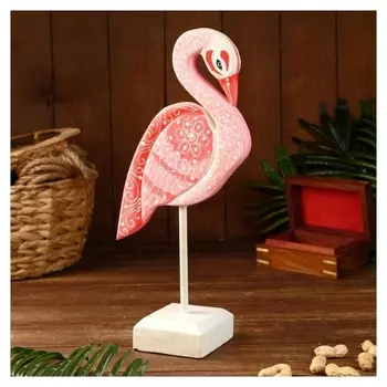 Сувенир "Фламинго" дерево, на подставке 20х10х40 см