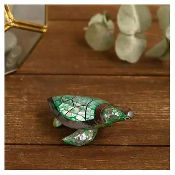 Сувенир из ракушки "Зеленая черепашка" 8х5,5х2,5 см
