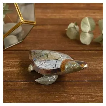 Сувенир из ракушки "Зелёная черепашка" 14х10х5 см