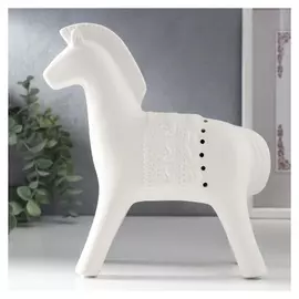 Сувенир керамика "Белый конь" матовый 20х21 см