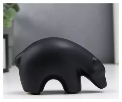 Сувенир керамика "Чёрный медведь" 6,8х5х11,5 см