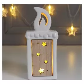 Сувенир керамика, дерево световой "Свеча" 17,6х6х7,6 см