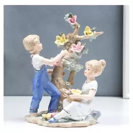 Сувенир керамика "Детишки у цветочного дерева" 25 см