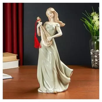 Сувенир керамика "Девушка с мандолиной" 34х15х11,5 см