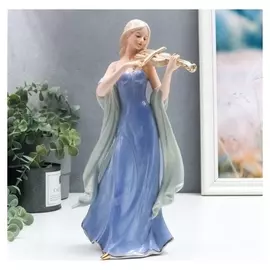 Сувенир керамика "девушка со скрипкой 30х13х9,5 см