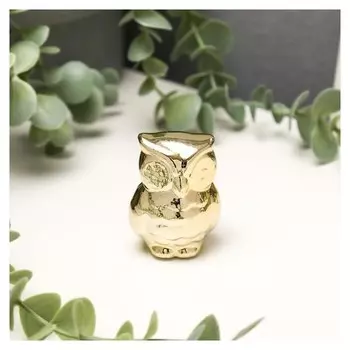 Сувенир керамика "Филин" золото 5,3х4х3,2 см