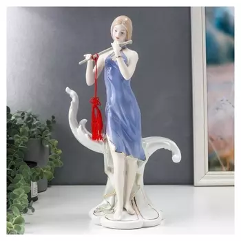 Сувенир керамика "Флейтистка" 35х18,5х12 см