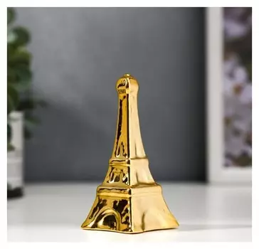 Сувенир керамика "Эйфелева башня" золото 9,5х4х4 см