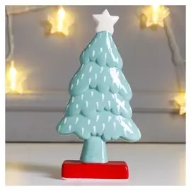 Сувенир керамика "Ёлочка со звездой на макушке" зелёный 16,5х4х8,3 см