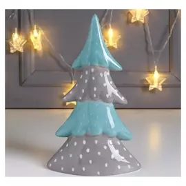 Сувенир керамика "Ёлочка в горошек" серо-зелёный 22,7х6,5х14,3 см