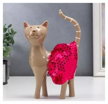 Сувенир керамика "Кошечка в юбочке" 23,5х6х14,8 см