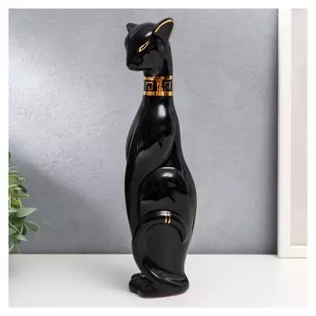 Сувенир керамика "Кошка египетская, чёрная" 28х8х6 см