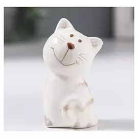 Сувенир керамика "Котейка белый полосатый" 7,2х3,2х3,4 см